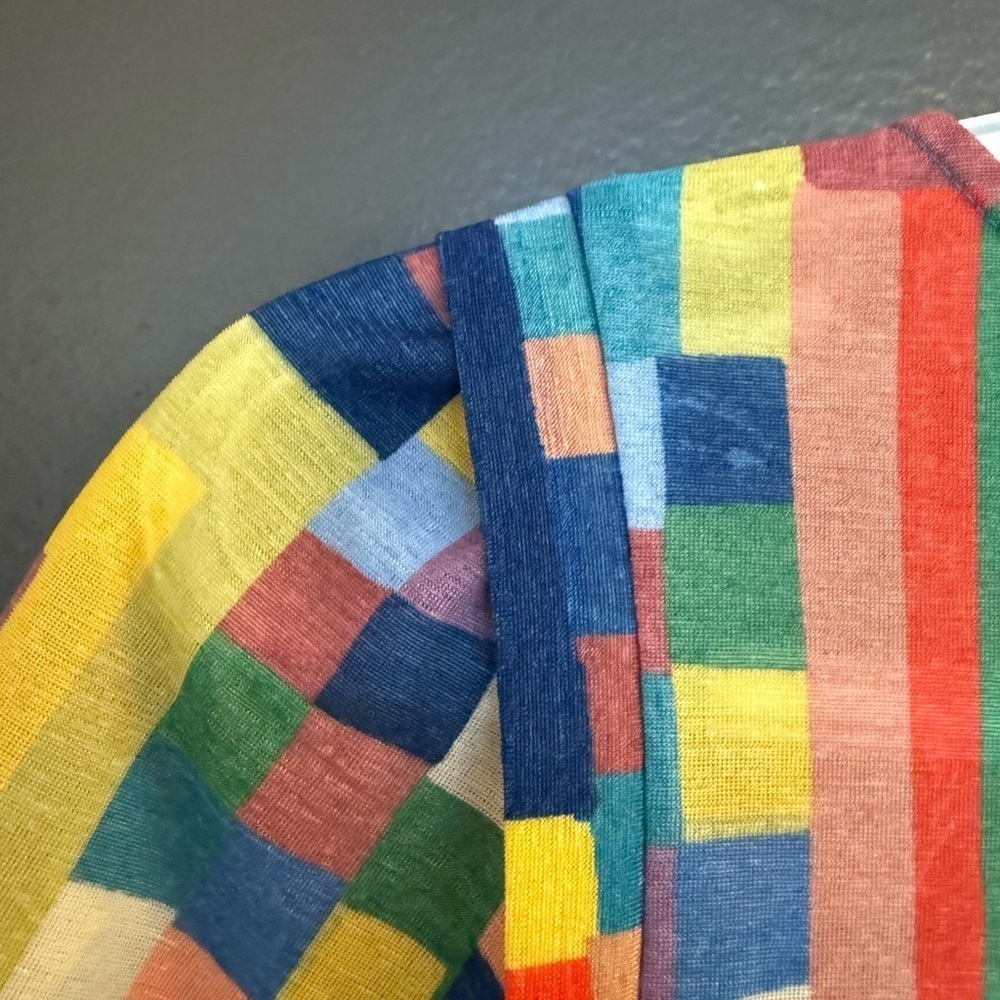Jocomomola M EUC Multicolor Geometric Top with centre pleat and shoulder detail - Picture 7 of 16